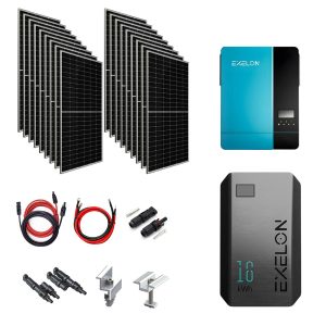 Güneş Paneli 16 kWh Güneş Enerji Paketi ve EV Şarj Sistemi