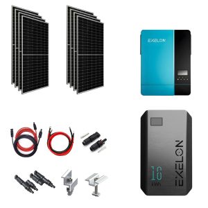 4.4 kW Güneş Paneli Sistemi Fiyatı Villa İçin Hazır Solar Paket (8x555W Panel + 5 kWh Batarya + 6.2 kW İnverter)