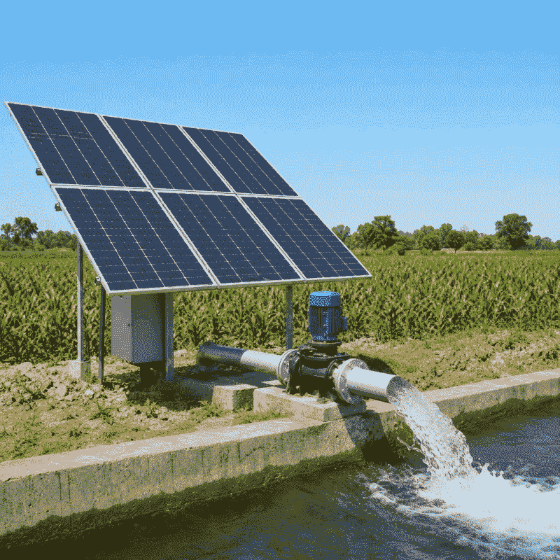 Güneş Paneli Tarımsal Sulama Sistemi Trifaze 7.5KW 10HP 10 Beygir Pompa İle